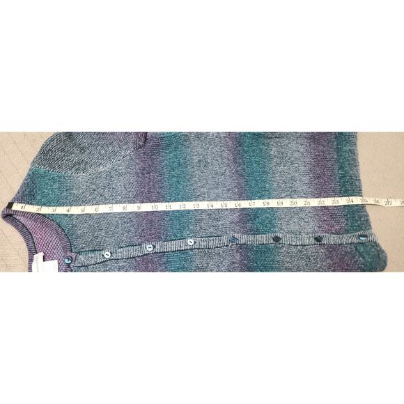 CJ Banks VTG  Multi Color Ombre Striped Sweater  Pearlized Buttons Womens  Small - Picture 6 of 10